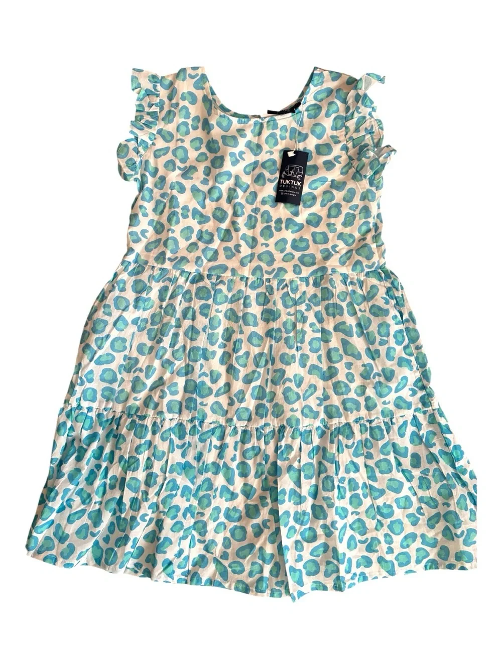 Tuk Tuk Leopard Sapphire Tier Dress